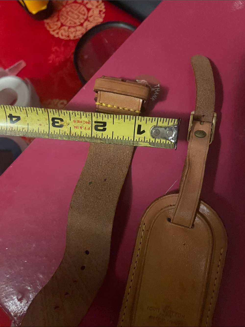 Louis Vuitton Tan Leather Luggage Tag and Strap - Picture 14 of 17